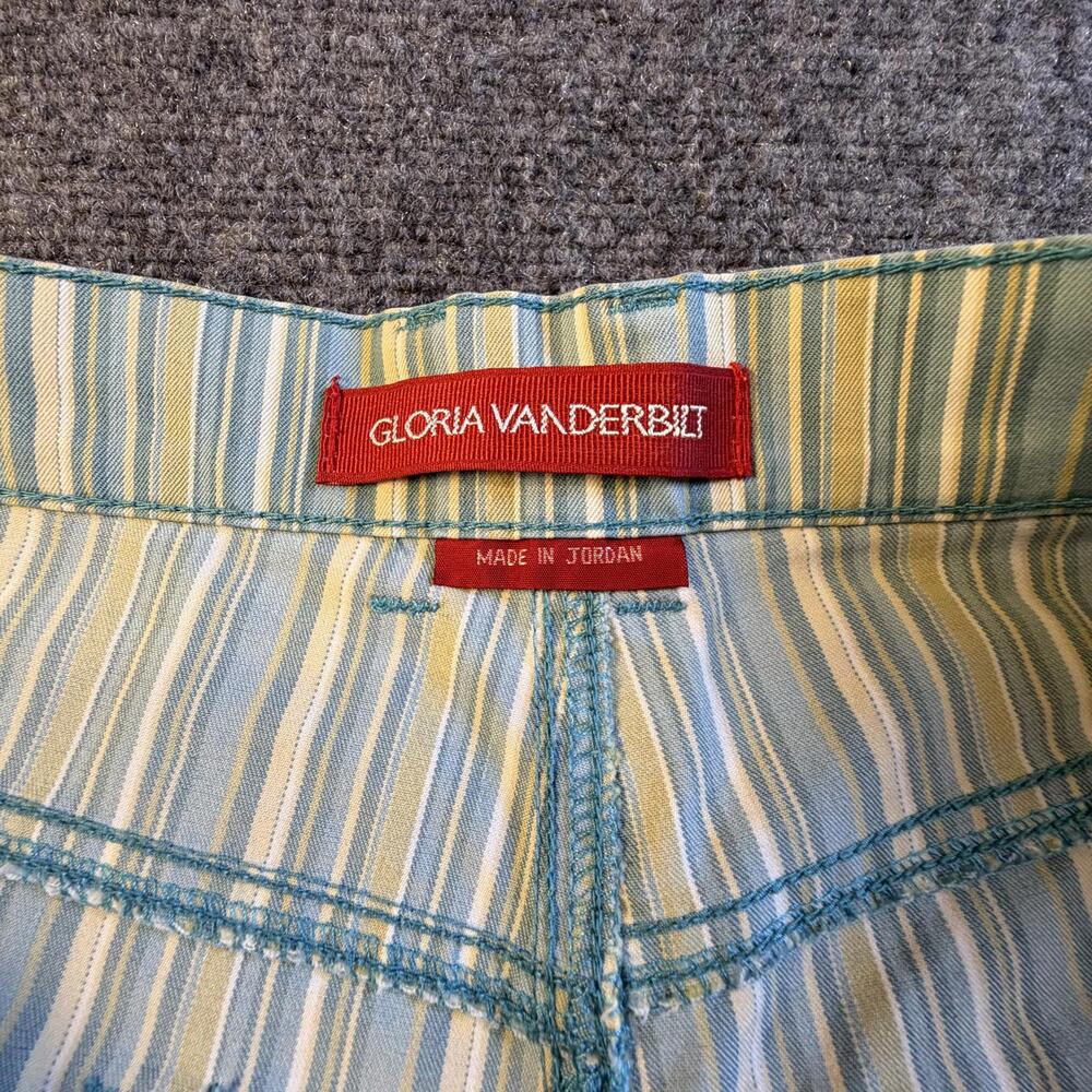 Gloria Vanderbilt Amanda Crop Pants Blue Striped High Rise Straight Leg 12 #936 - Picture 2 of 9